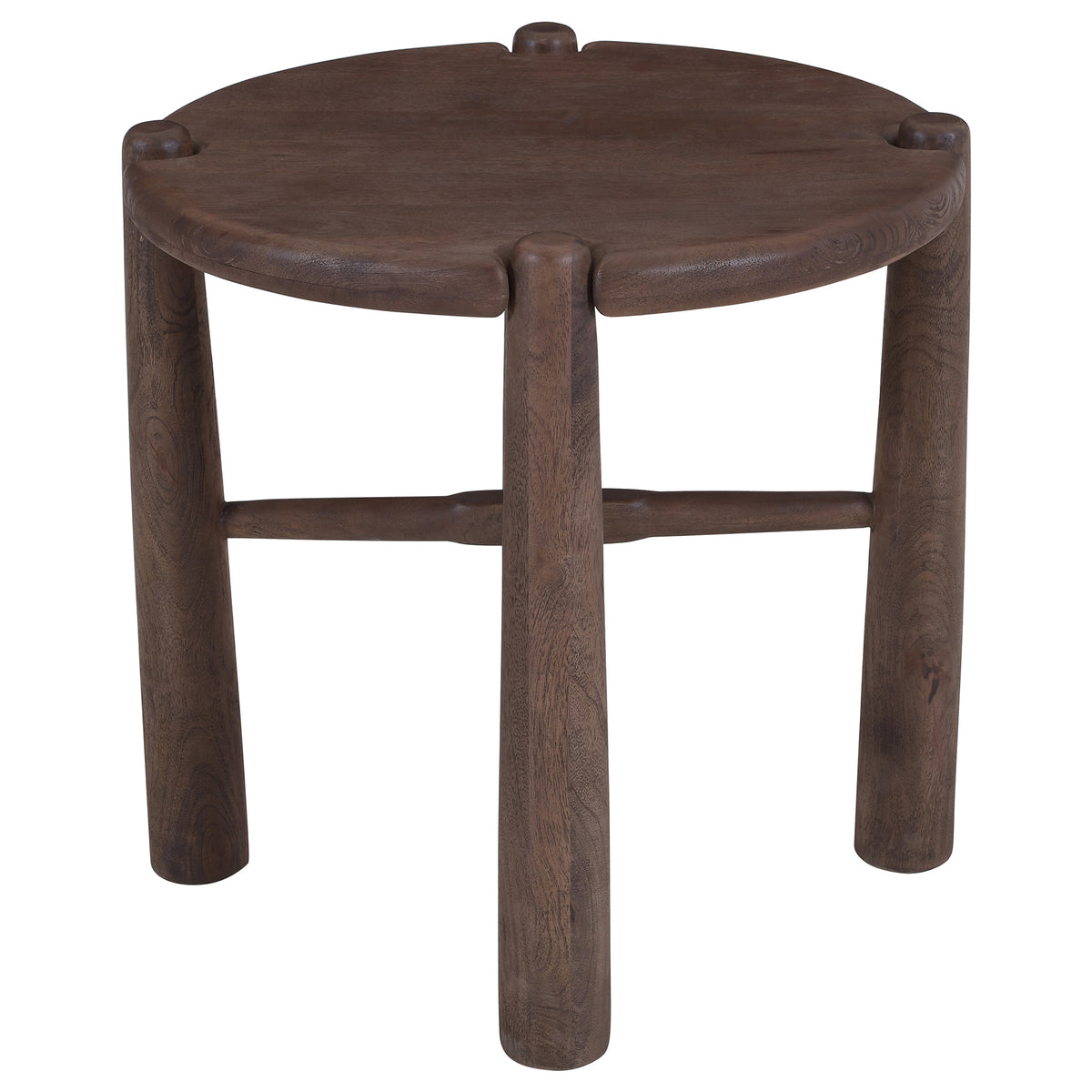 Carlyn Round Accent Table (Dark Walnut)