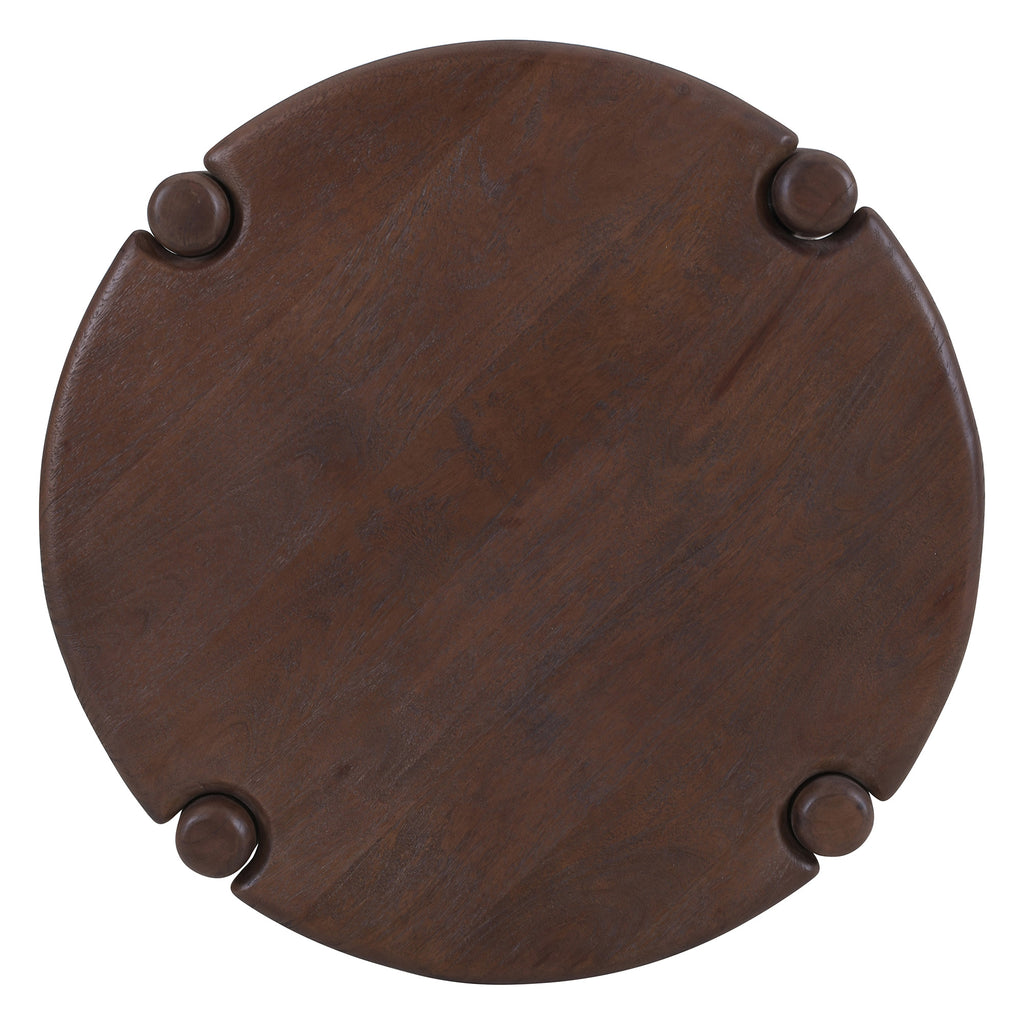 Carlyn Round Accent Table (Dark Walnut)