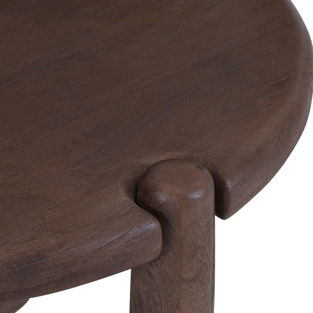 Carlyn Round Accent Table (Dark Walnut)