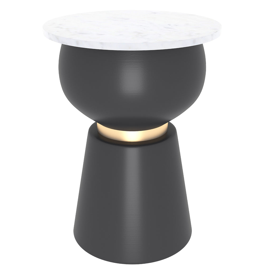 Alora Accent Table (Black and White and Brushed Gold)