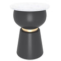 Alora Accent Table (Black and White and Brushed Gold)