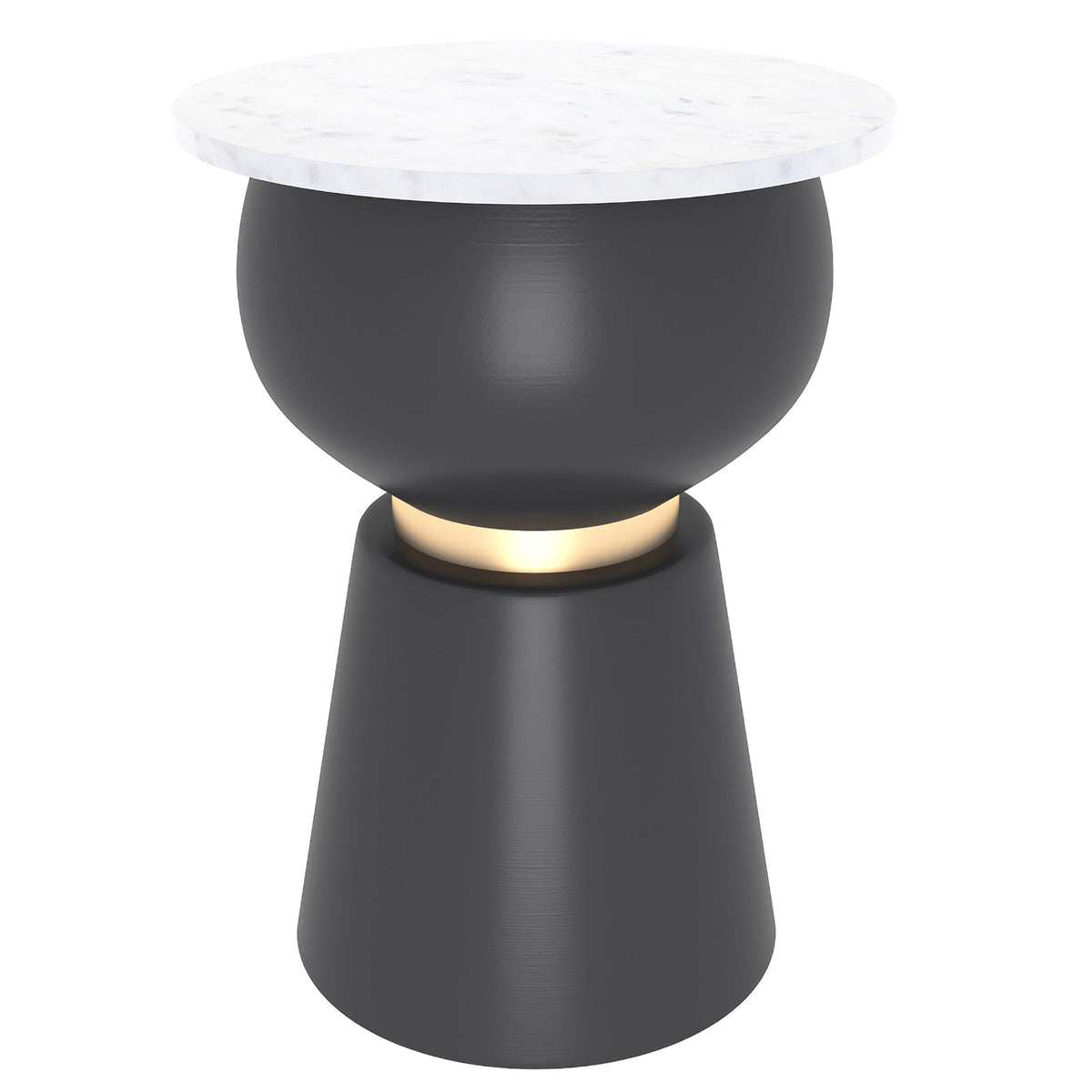 Alora Accent Table (Black and White and Brushed Gold)