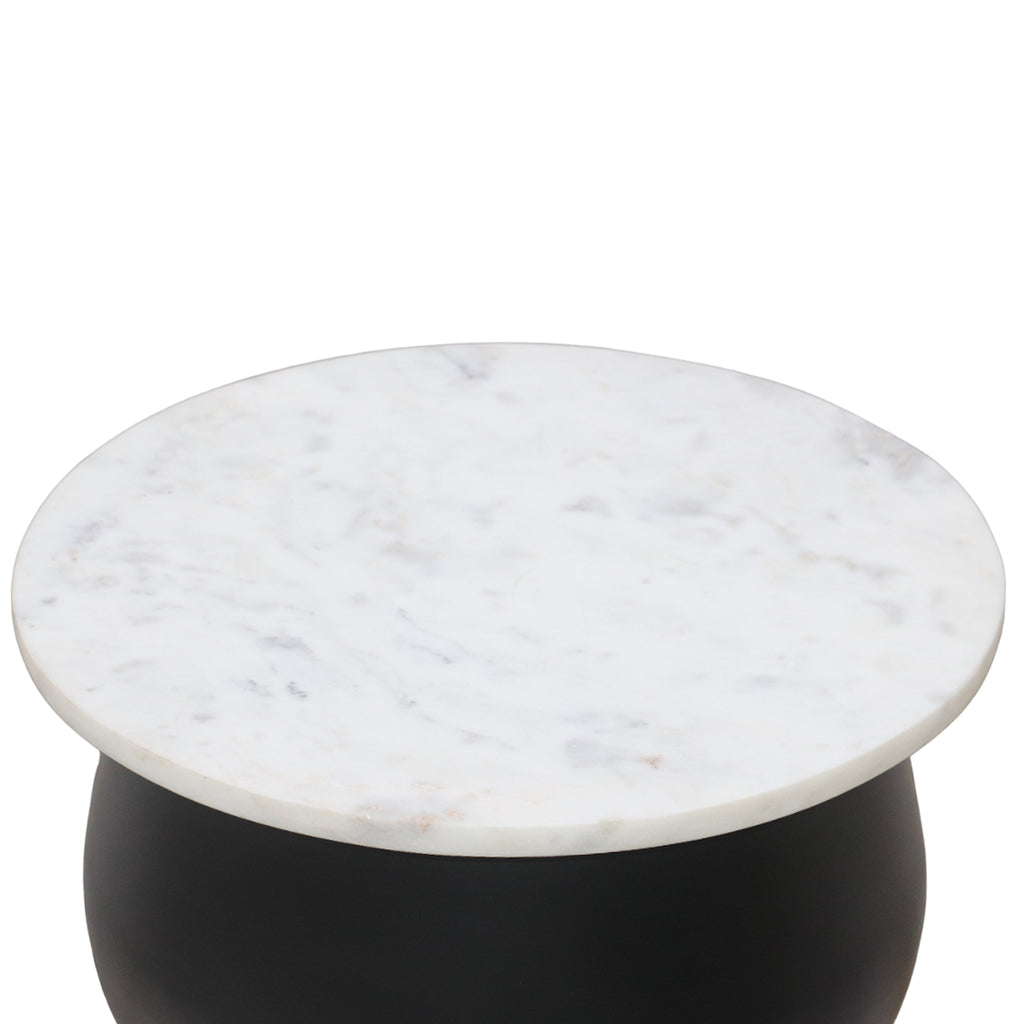 Alora Accent Table (Black and White and Brushed Gold)