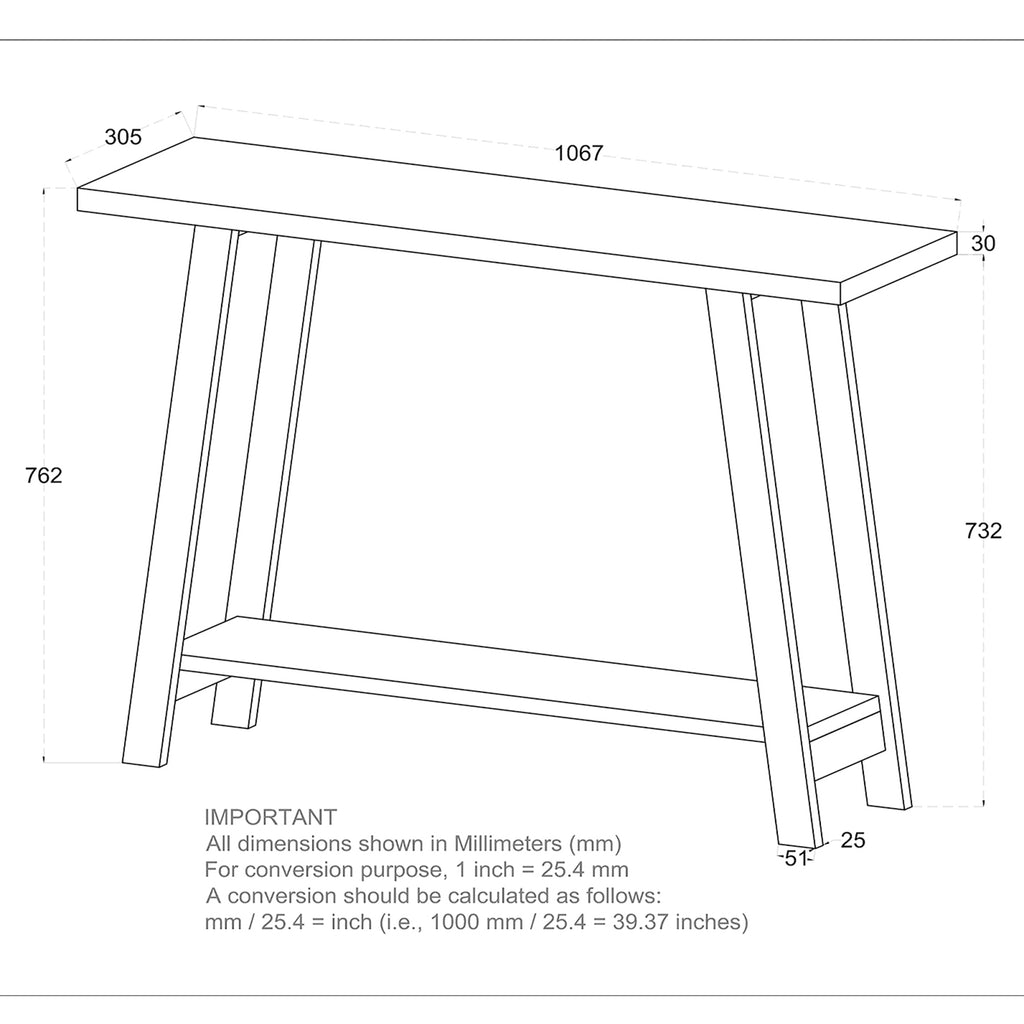 Volsa Console Table, 42″ (Walnut)