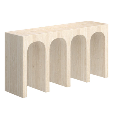 Table console Atticus, 59″ (Travertin)