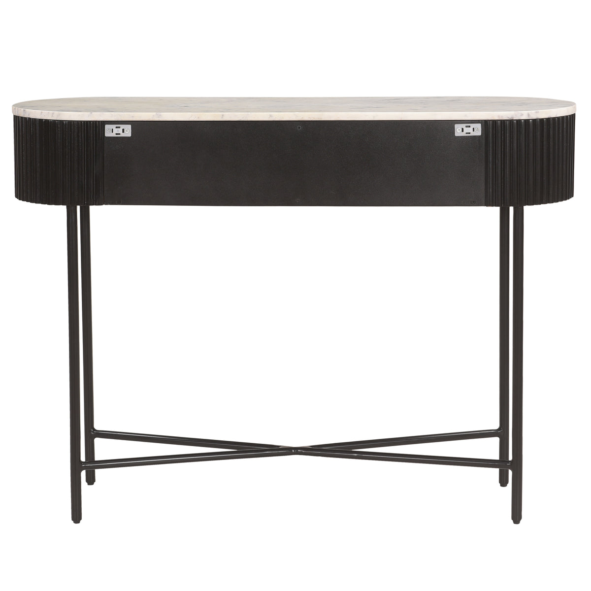 Reyna Console Table, 39″ with Drawers (Black and White)