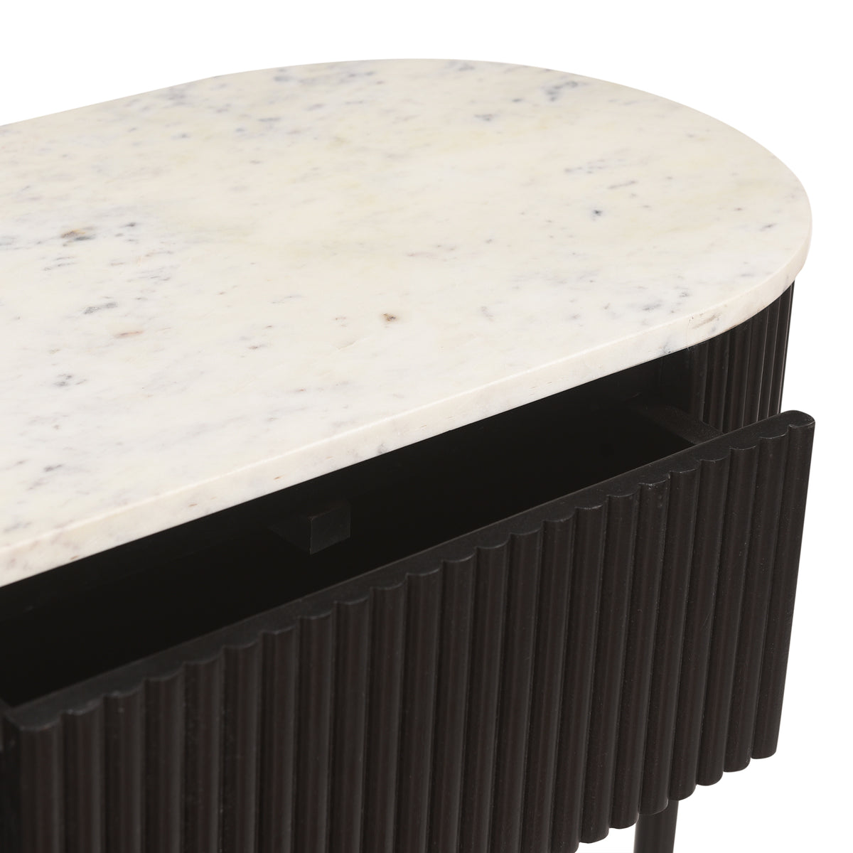 Reyna Console Table, 39″ with Drawers (Black and White)