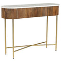 Reyna Console Table, 39″ with Drawers (Walnut and White)