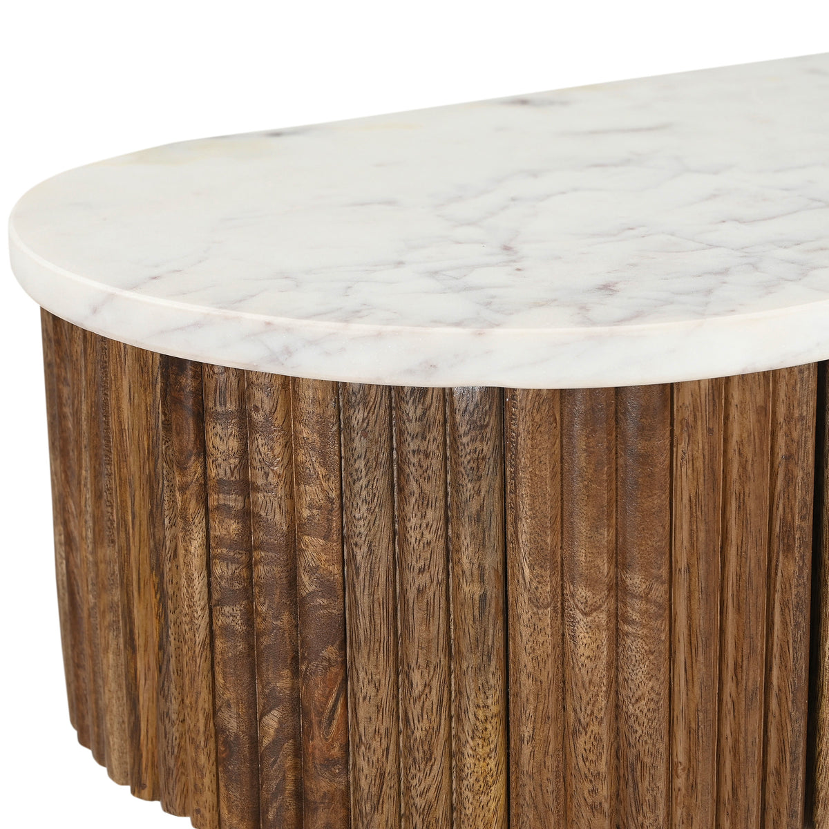 Reyna Console Table, 39″ with Drawers (Walnut and White)