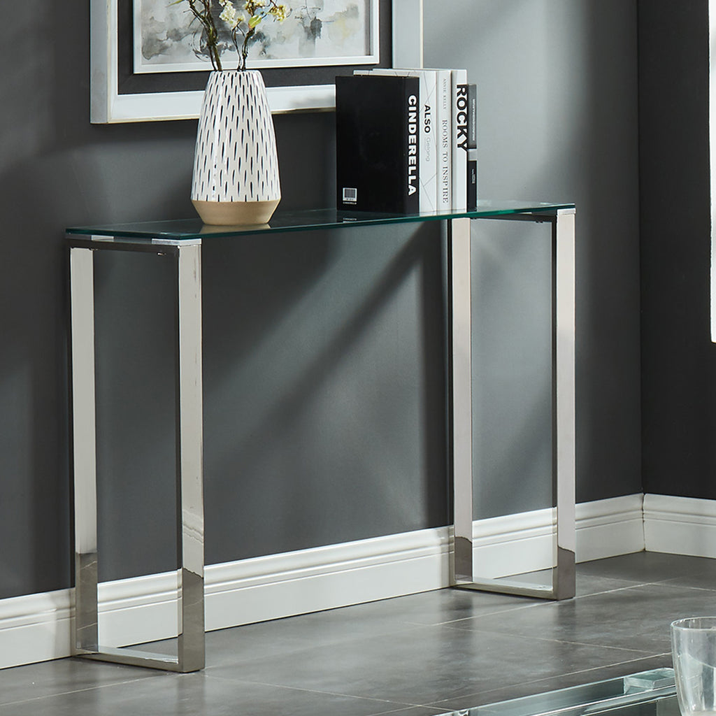 Zevon Console and Desk, 39.5″ (Silver)