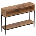 Ojas Console Table, 42″ (Natural Burnt and Black)