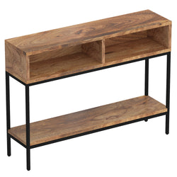 Ojas Console Table, 42″ (Natural Burnt and Black)