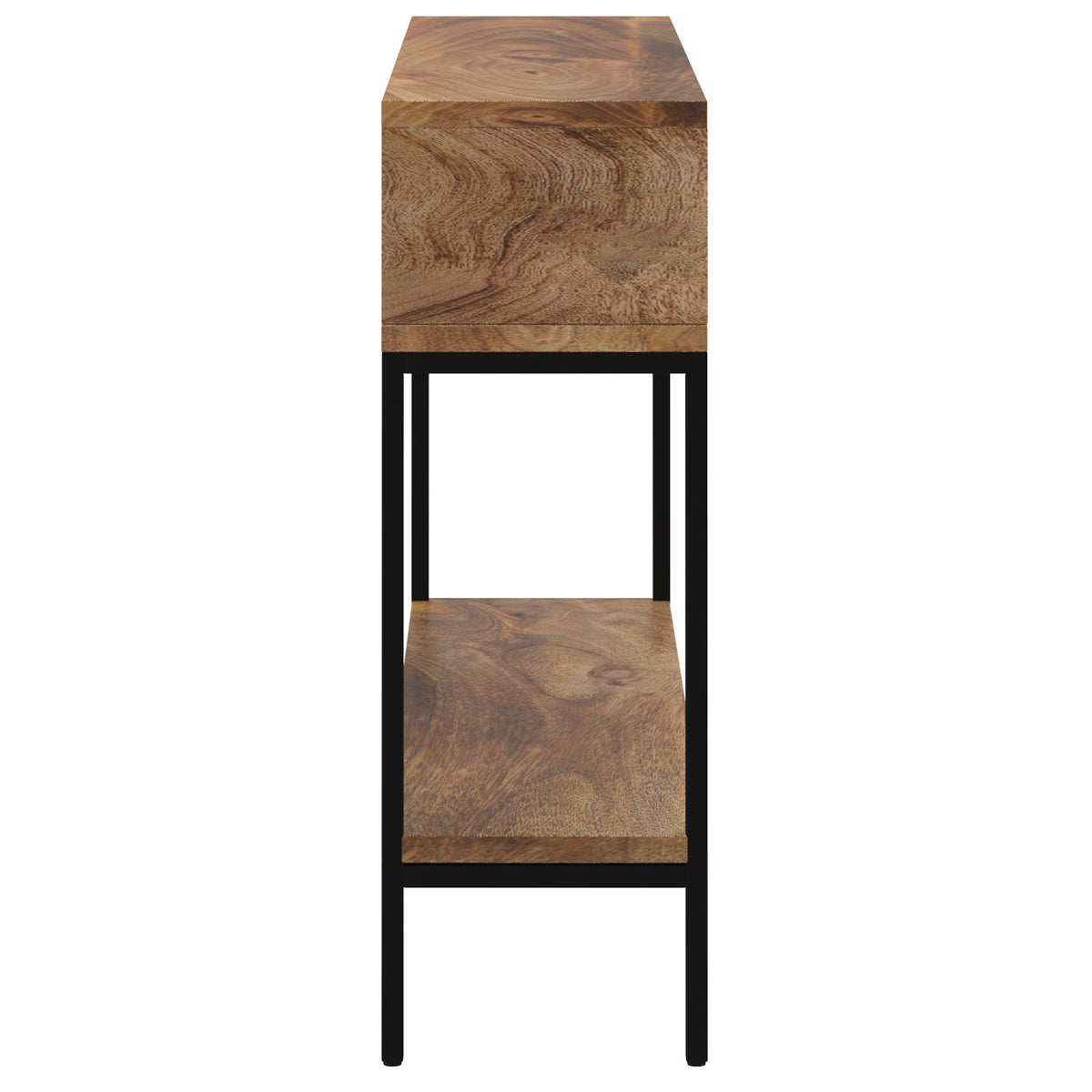 Ojas Console Table, 42″ (Natural Burnt and Black)