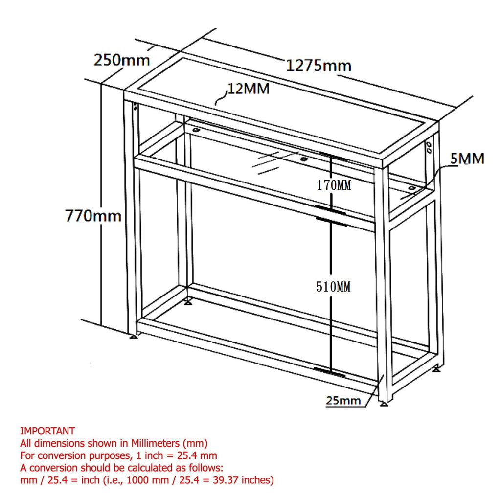 Quinn Console Table, 50.25″ (Black)