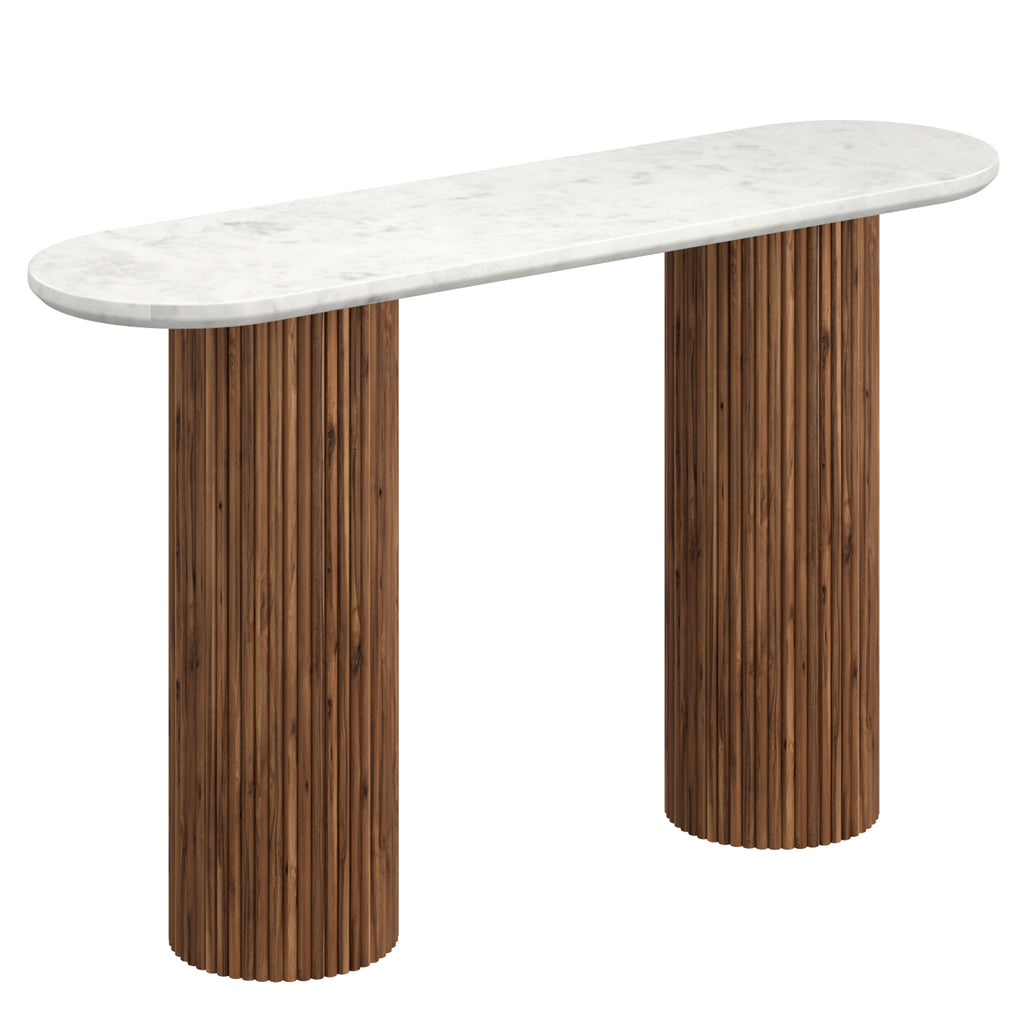 Jilsa Console Table, 50″ (Walnut and White)