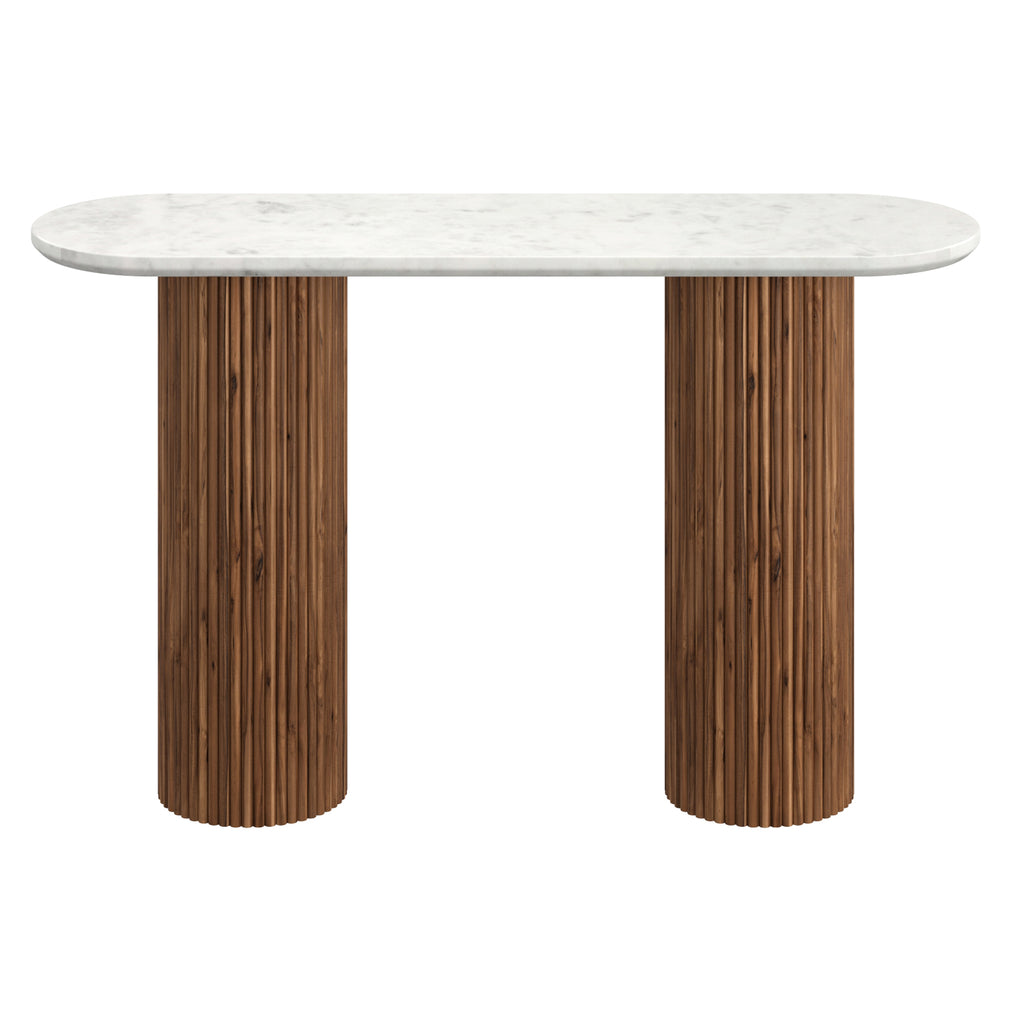 Jilsa Console Table, 50″ (Walnut and White)
