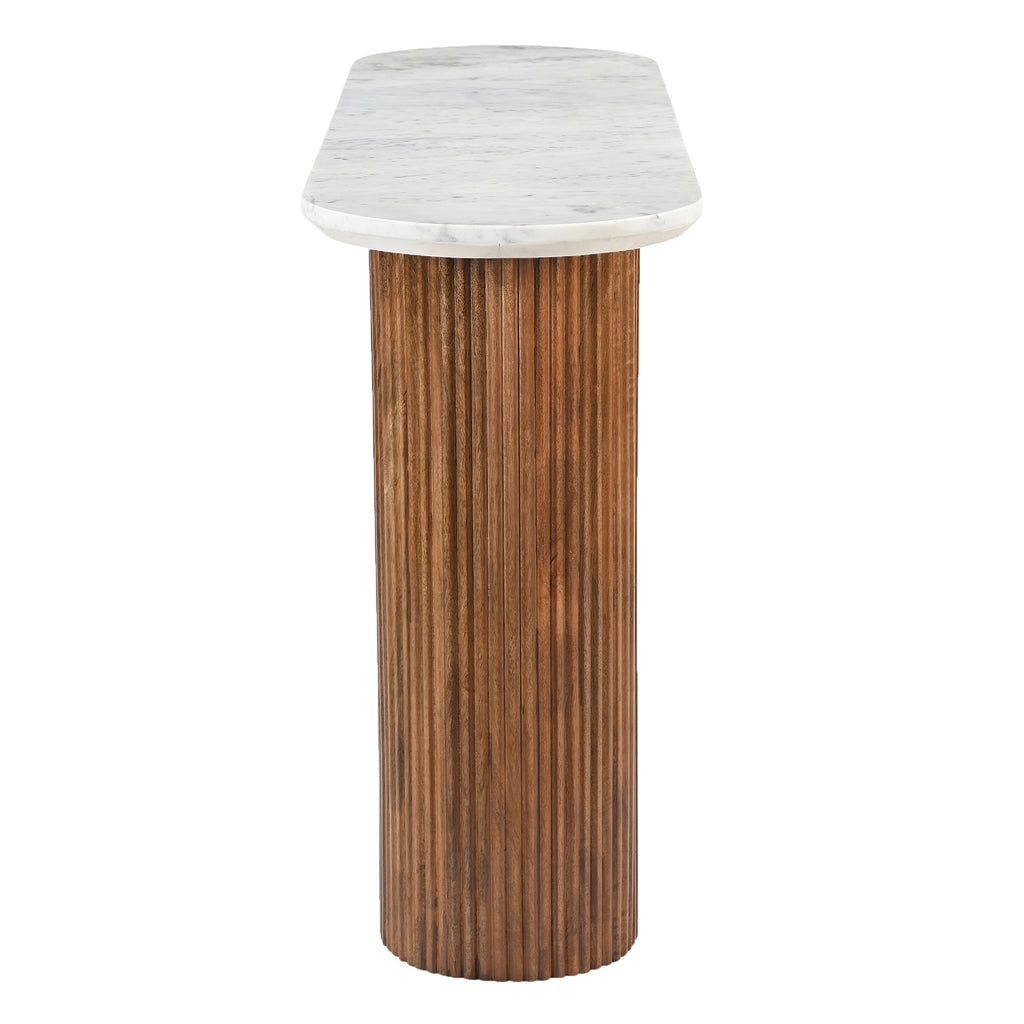 Jilsa Console Table, 50″ (Walnut and White)