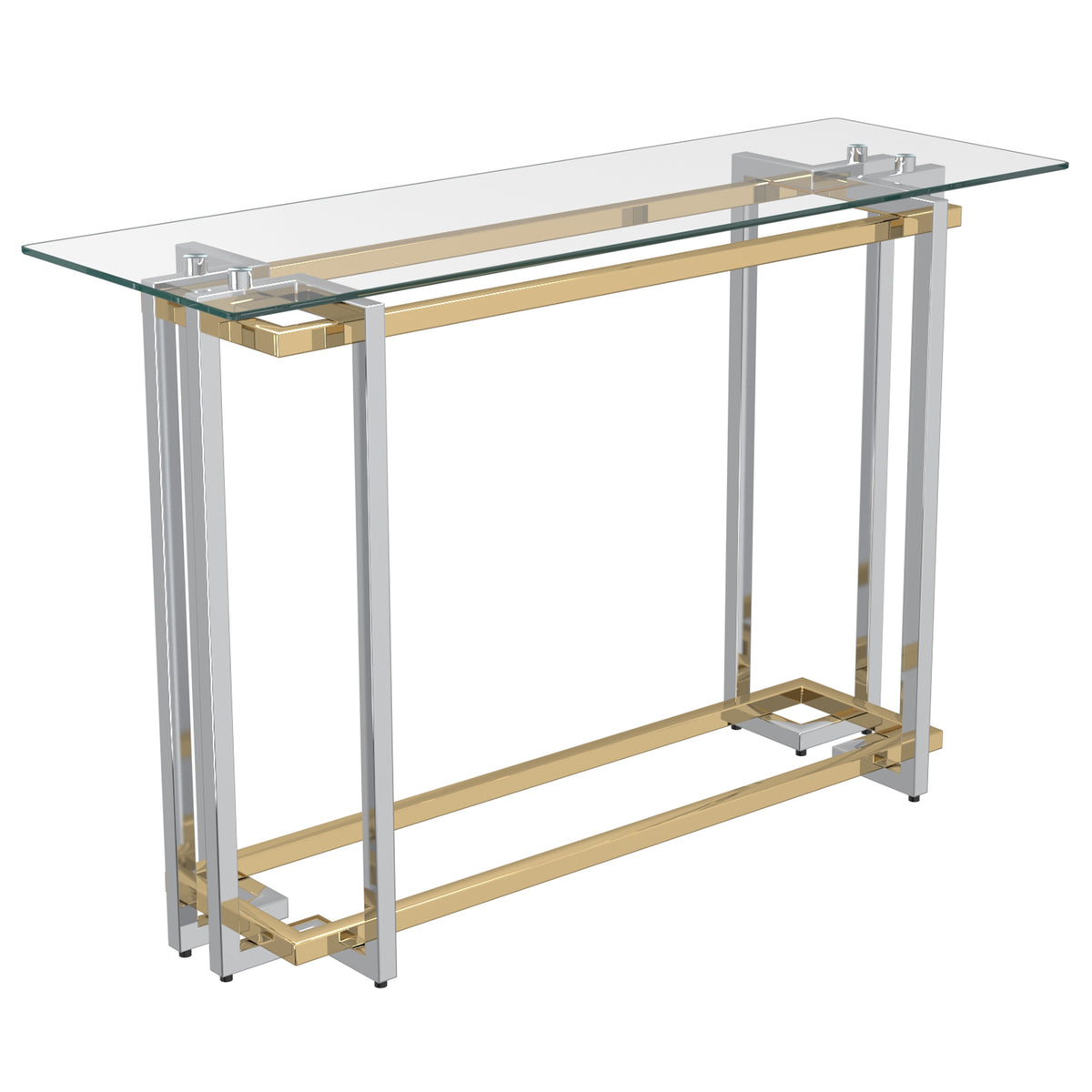 Florina Console Table, 47.25″ (Silver and Gold)