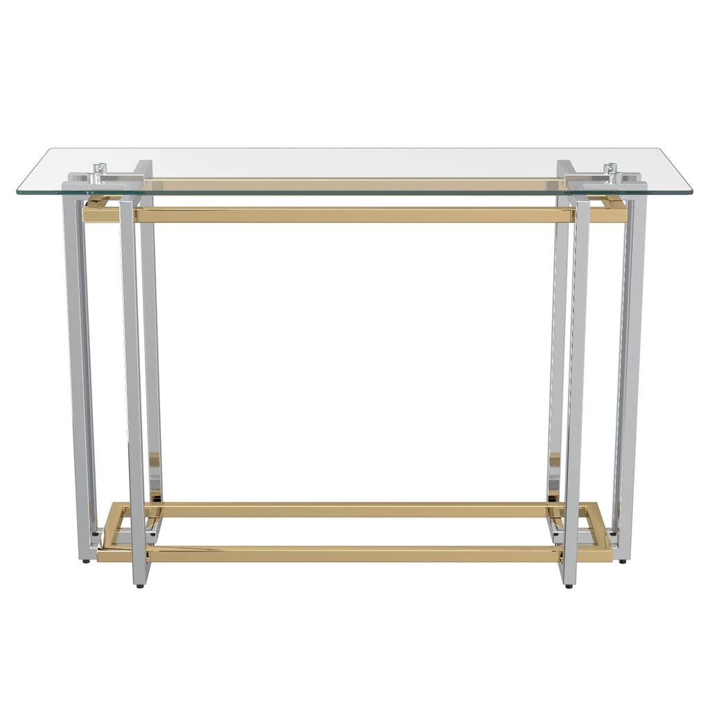 Florina Console Table, 47.25″ (Silver and Gold)