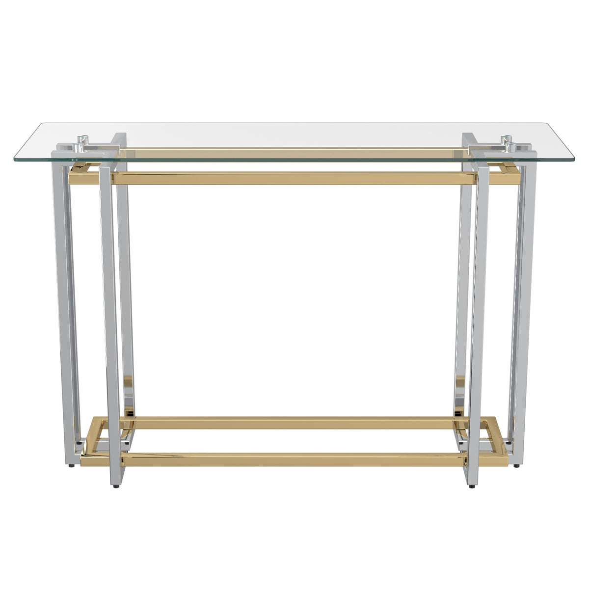 Florina Console Table, 47.25″ (Silver and Gold)