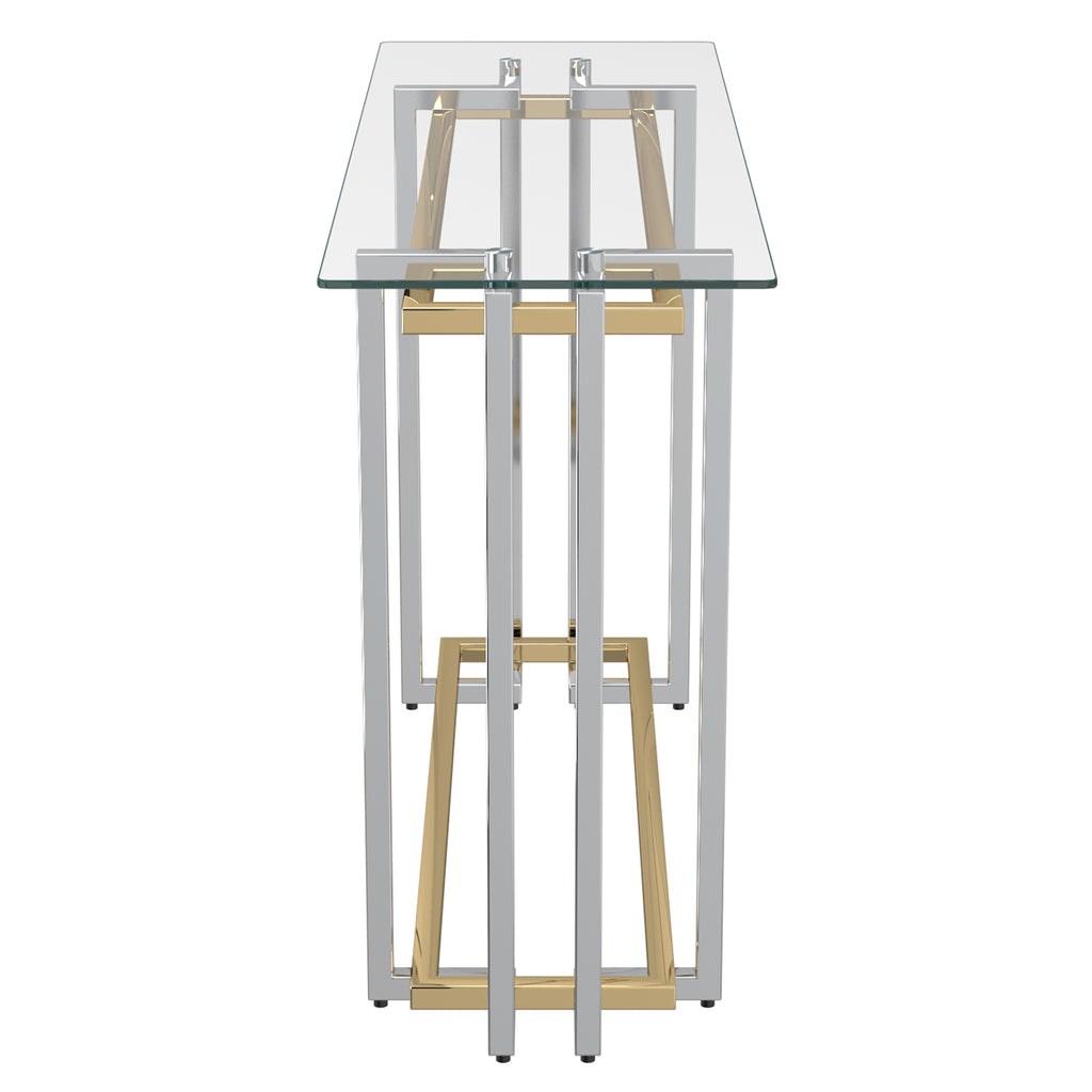 Florina Console Table, 47.25″ (Silver and Gold)