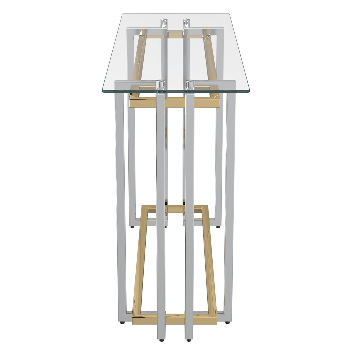 Florina Console Table, 47.25″ (Silver and Gold)