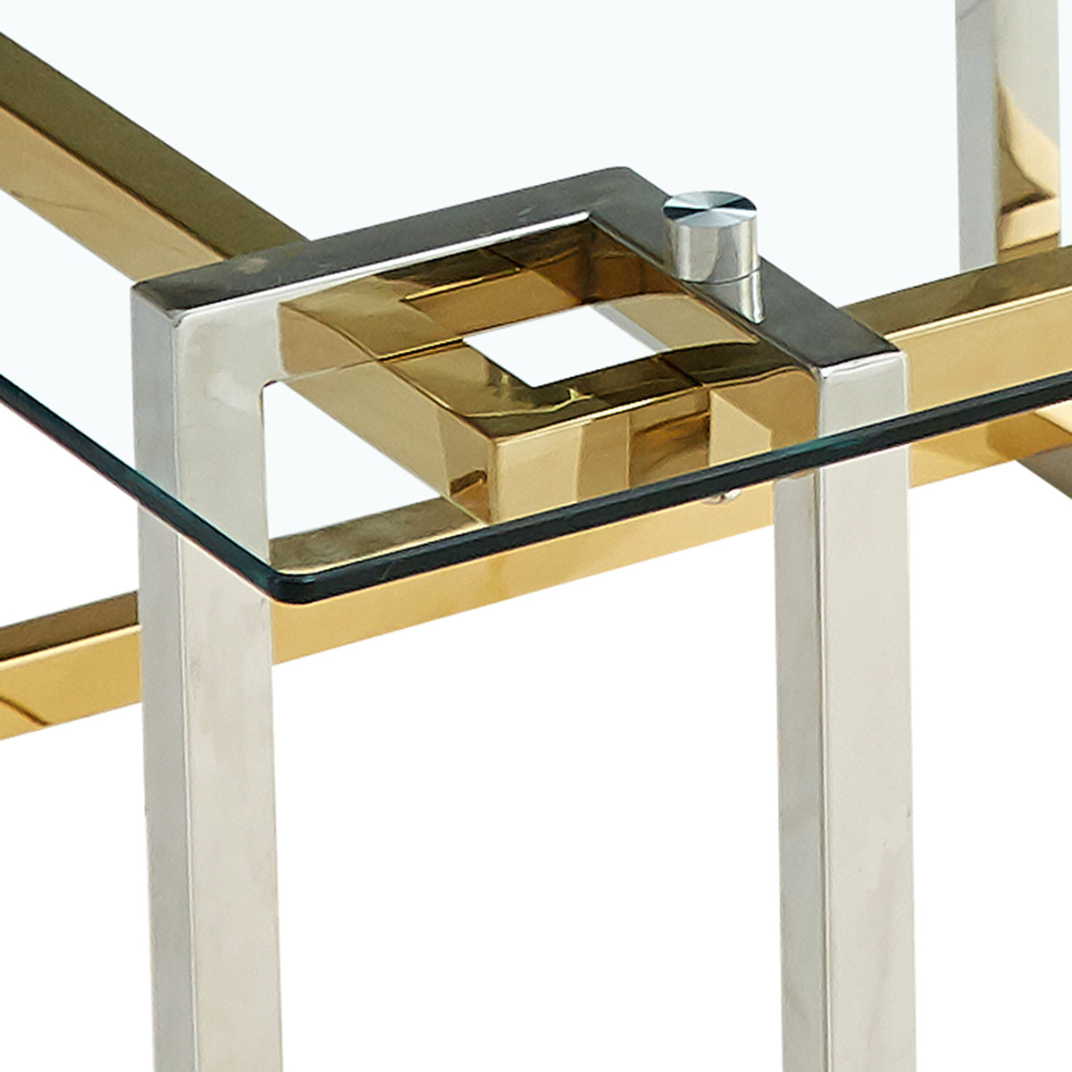 Florina Console Table, 47.25″ (Silver and Gold)