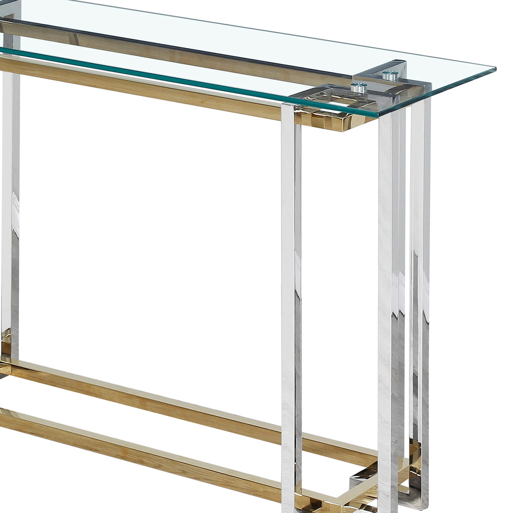 Florina Console Table, 47.25″ (Silver and Gold)