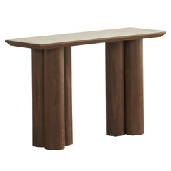 Seaton Console Table, 47.25″ (Walnut and Travertine)