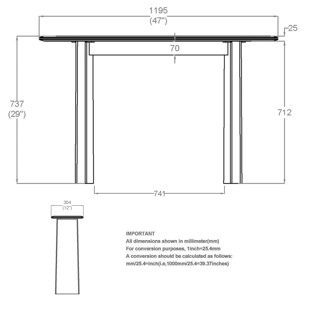 Bazul Console Table, 47″ (Mocha)