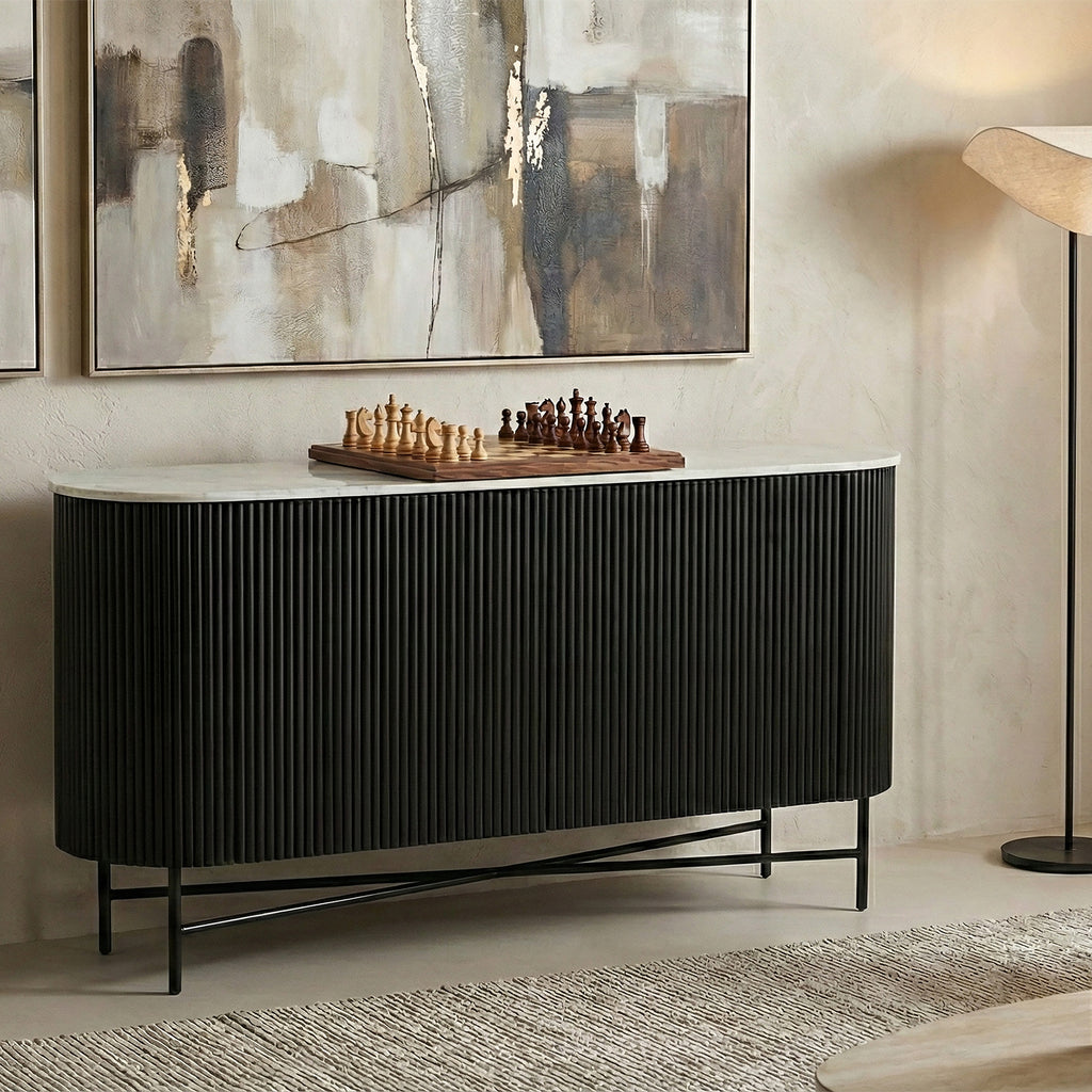 Reyna Sideboard, 57″ (Black and White)