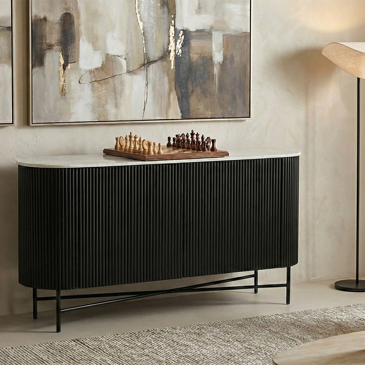Reyna Sideboard, 57″ (Black and White)