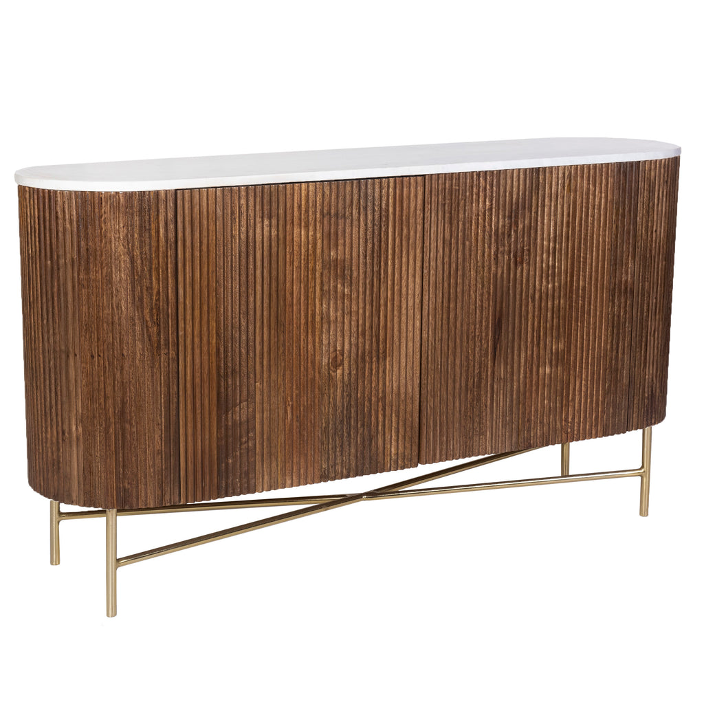 Reyna Sideboard, 57″ (Walnut and White)