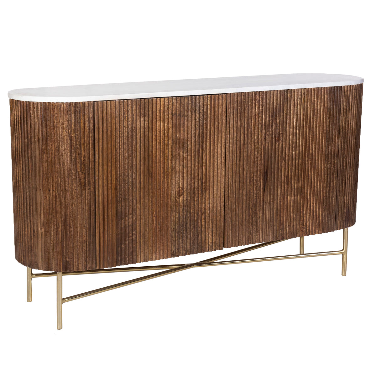 Reyna Sideboard, 57″ (Walnut and White)