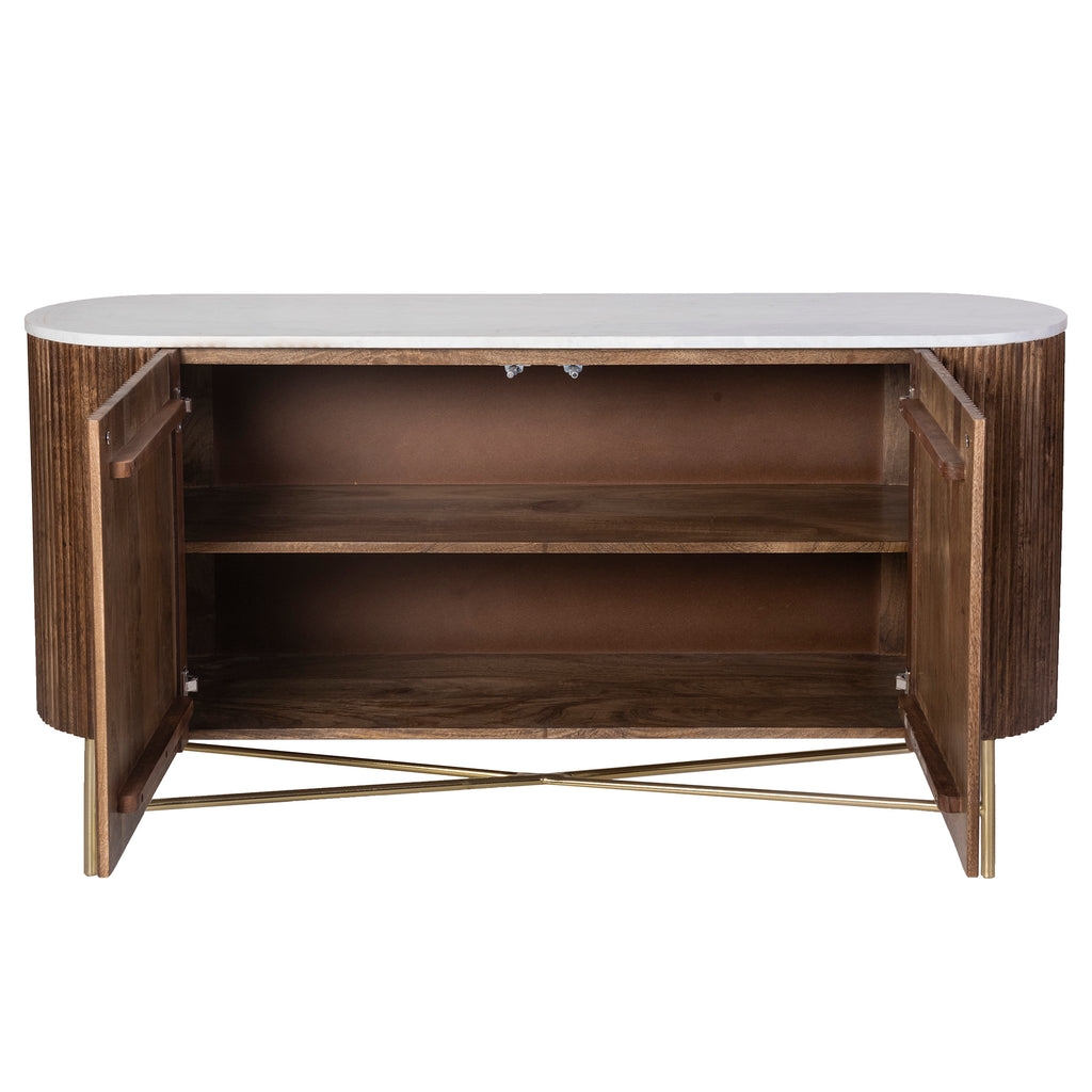 Reyna Sideboard, 57″ (Walnut and White)