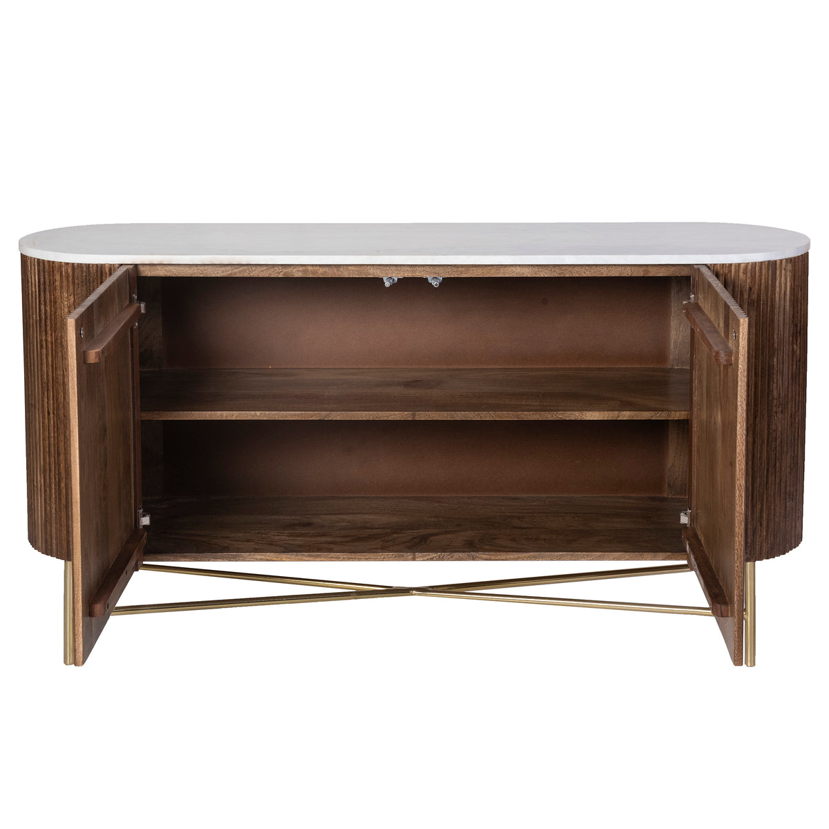 Reyna Sideboard, 57″ (Walnut and White)