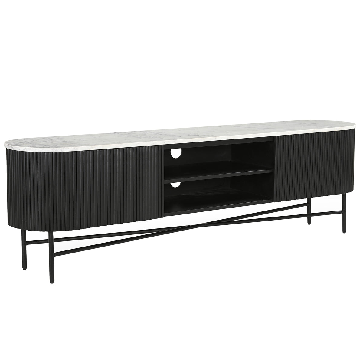 Reyna Media Cabinet, 71″ (Black and White)