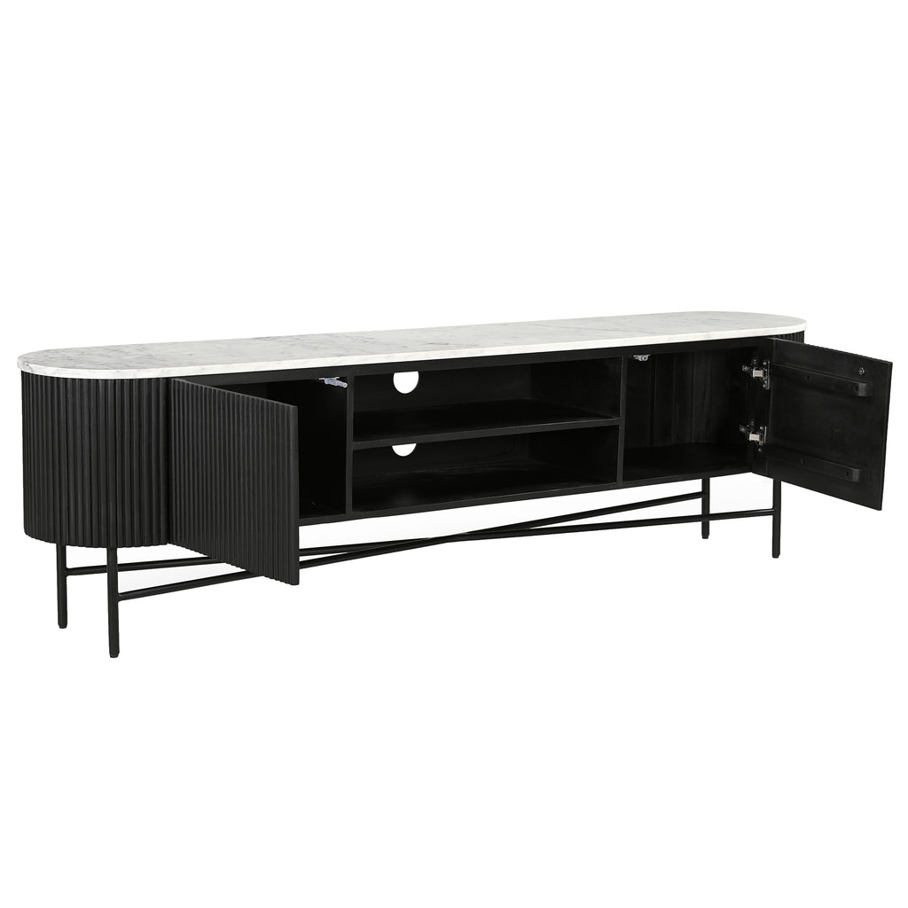 Reyna Media Cabinet, 71″ (Black and White)