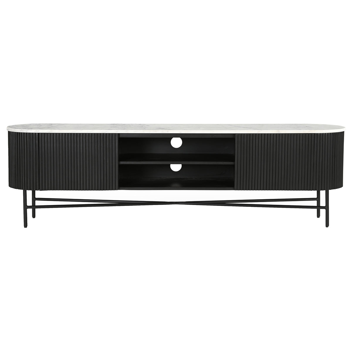 Reyna Media Cabinet, 71″ (Black and White)