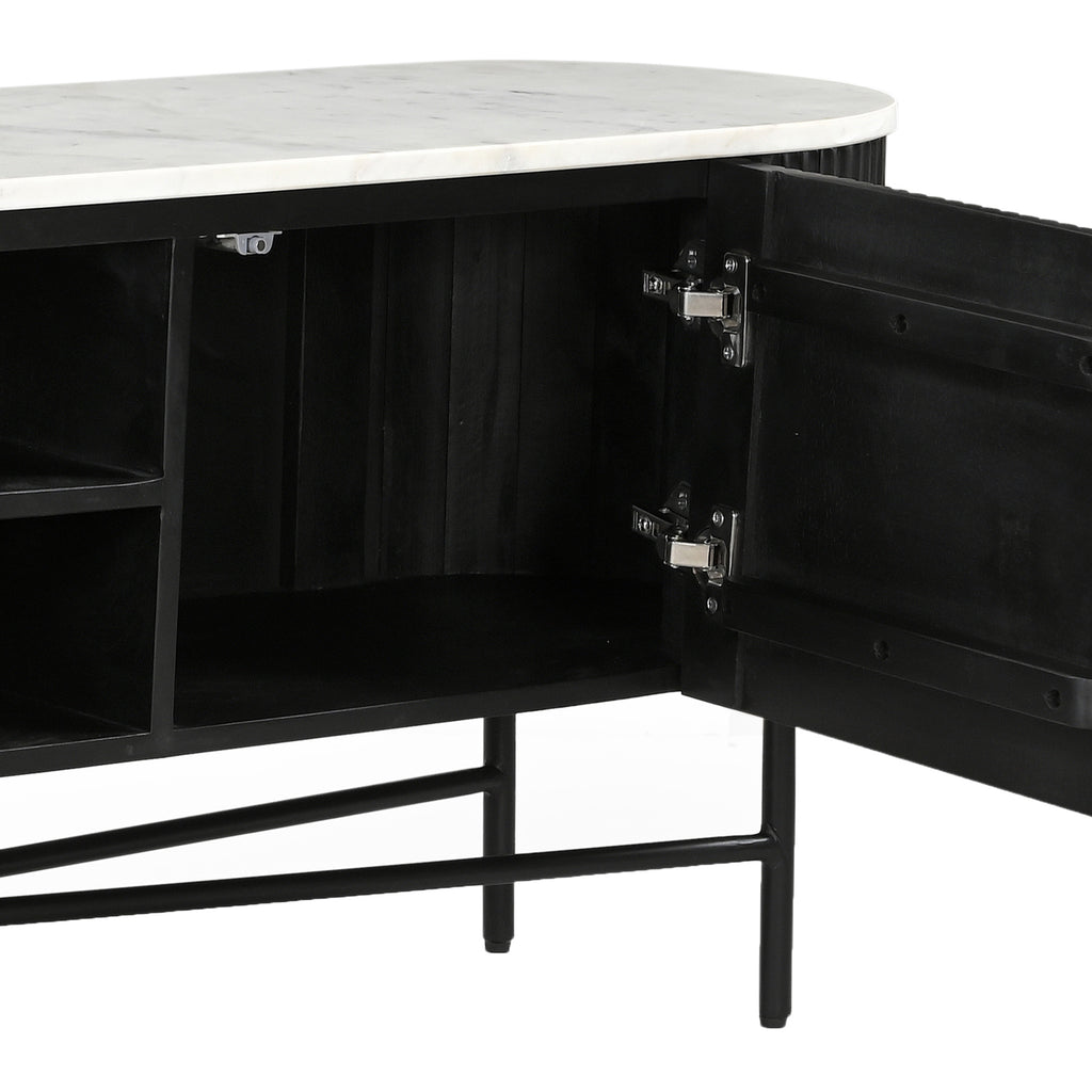 Reyna Media Cabinet, 71″ (Black and White)
