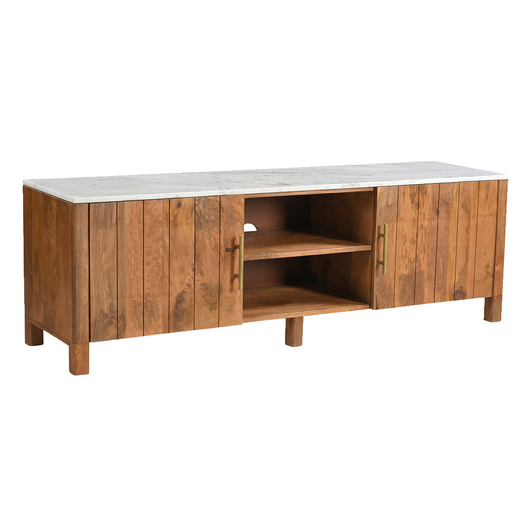 Camden Media Cabinet, 63″ (Walnut and White)