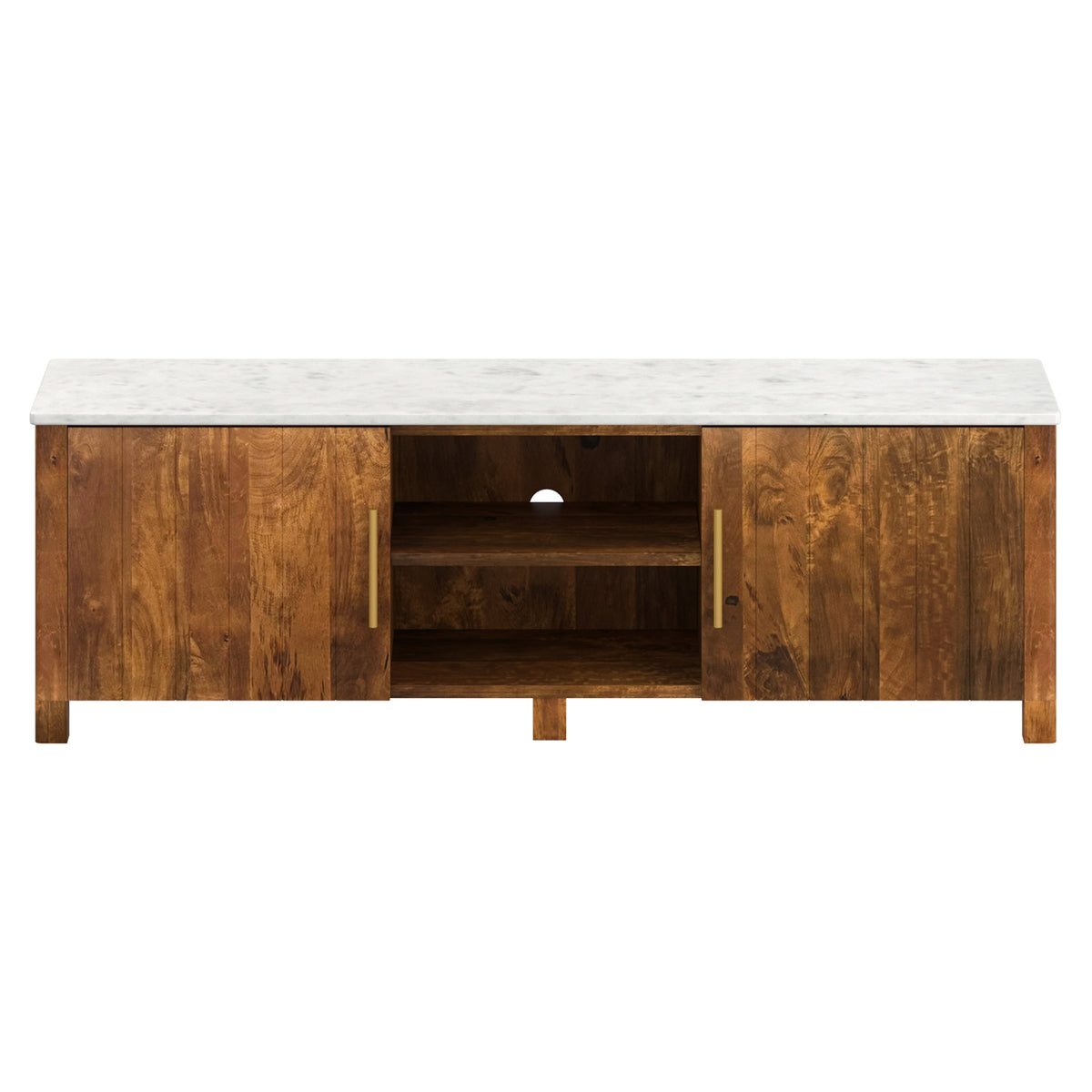 Camden Media Cabinet, 63″ (Walnut and White)