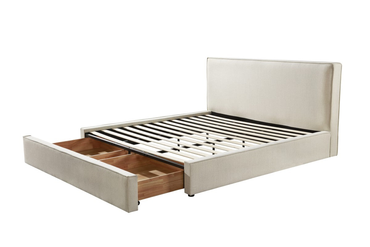 King Storage Bed (Beige)