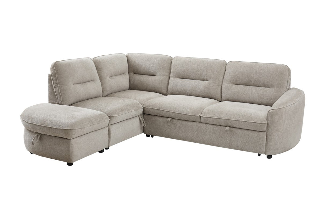 LHF Sectional Sleeper (Beige)