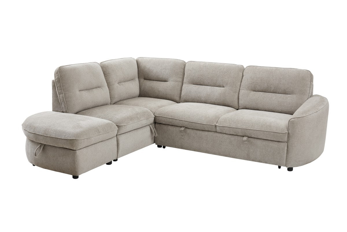 LHF Sectional Sleeper (Beige)