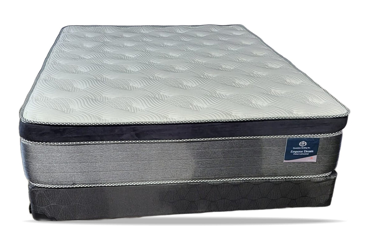Dreamtime Emperor Dream Euro Top Pocket Coil Mattress - real photo, foot end with label