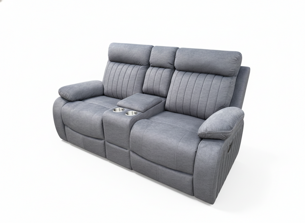 Elyse Recliner Love Seat (Grey)