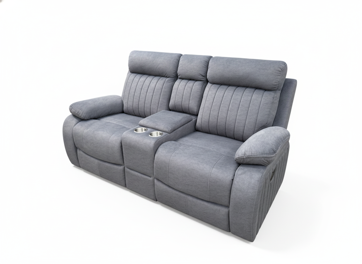 Elyse Recliner Love Seat (Grey)