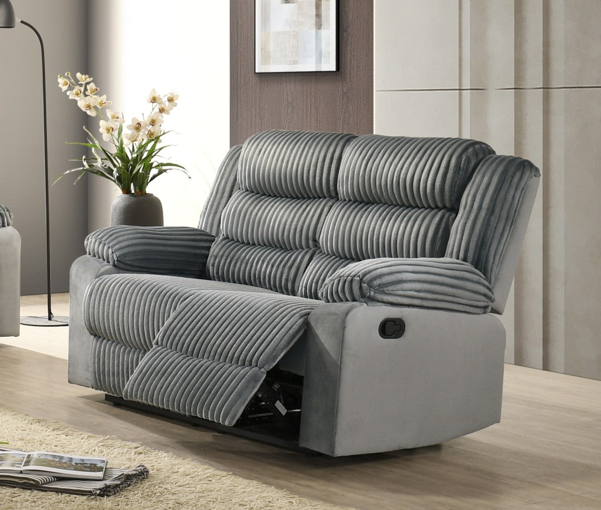 Romilly Recliner Love Seat (Grey)