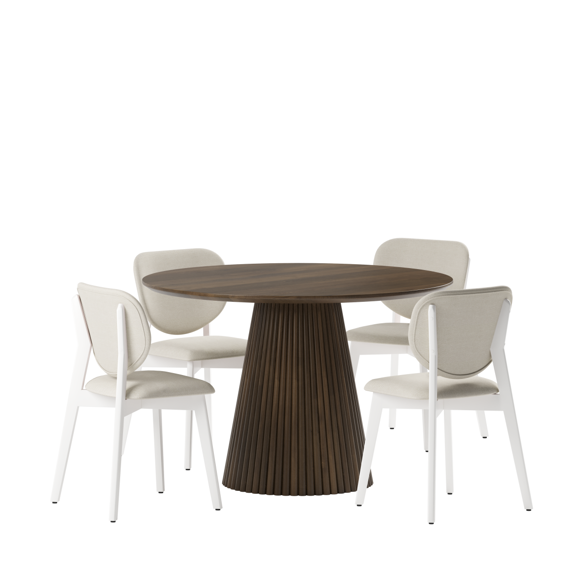 5-Piece Dinng Set (Walnut / White Wash)